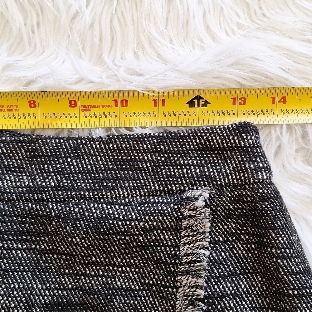 LOFT Heather Black and White Tweed Faux Wrap Skirt - Picture 13 of 16